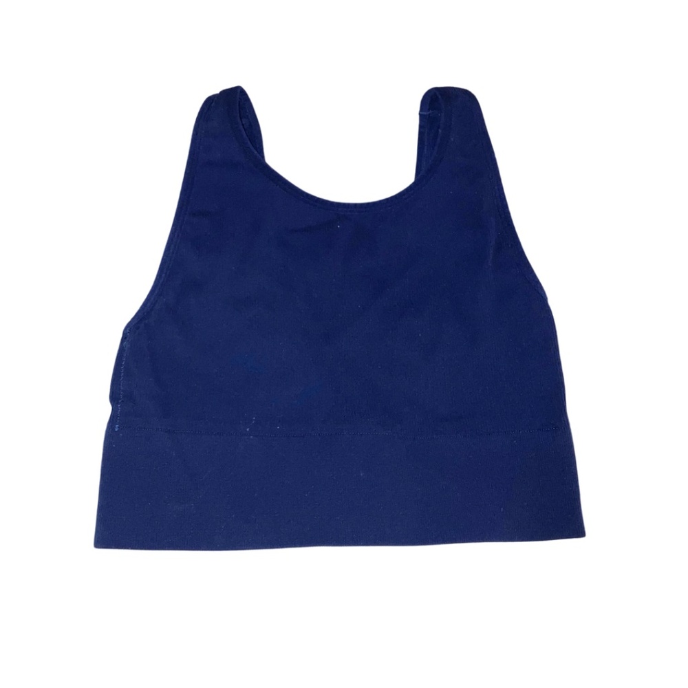 L | NWOT Navy Ribbed Sports Bra Top